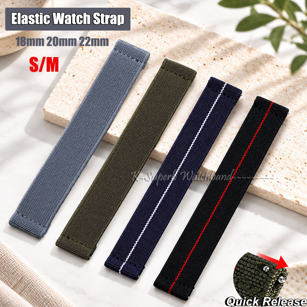 Parachute Strap Elastic - S/M elastische horlogeband voor de Franse