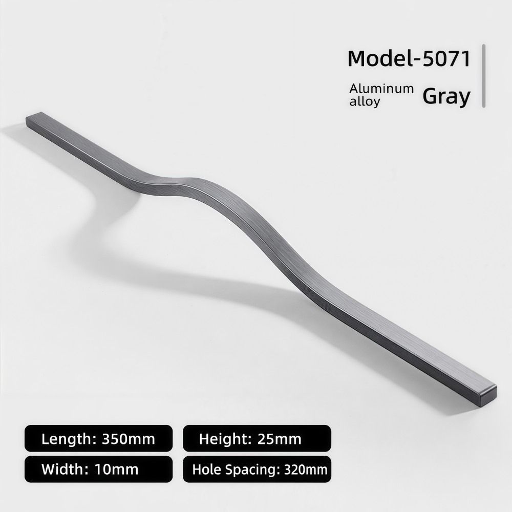 Curved Spring Bar - Aluminiumlegering kastgreep, meerdere maten, geborstelde kastdeurgreep,